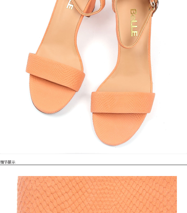 Belle/百丽羊皮3WZ31D女凉鞋2012夏季露趾高跟粗跟一